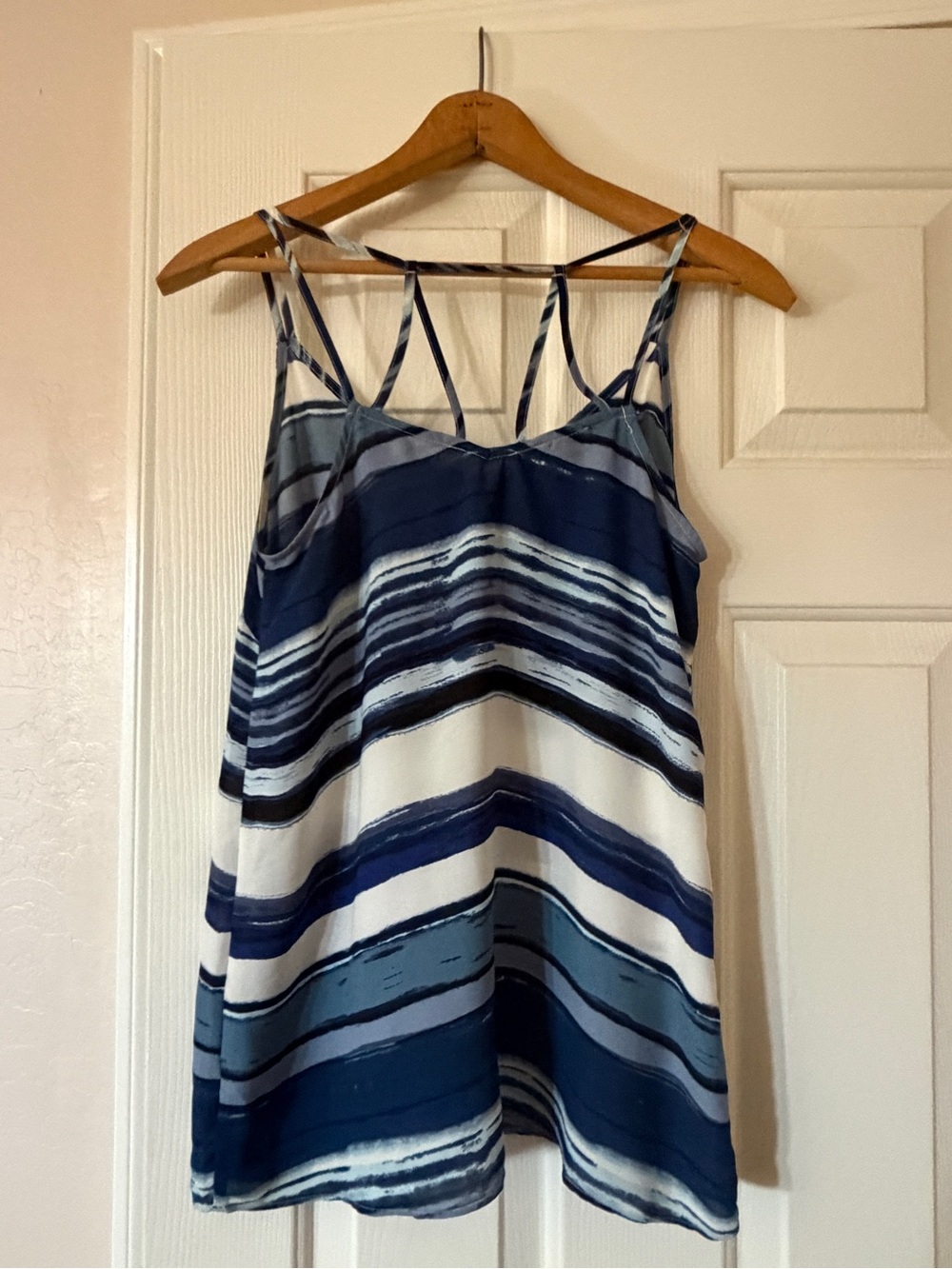 Simply Styled Blue & White Tank Top, Size Small